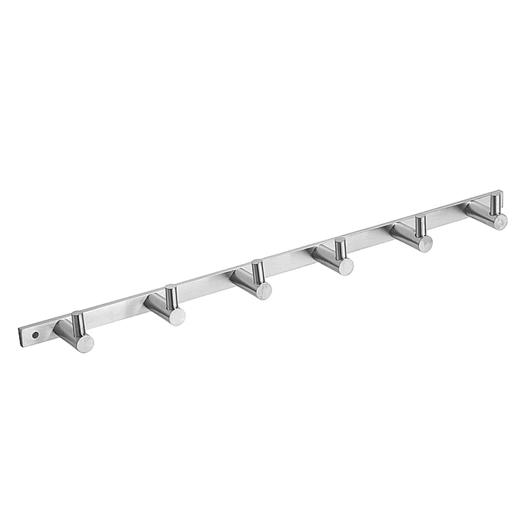 Brillantbad BEO Hakenleiste mit 6 Haken Edelstahl matt 410x28x40 mm f&uuml;r Bad & K&uuml;che >> zum Bohren 
