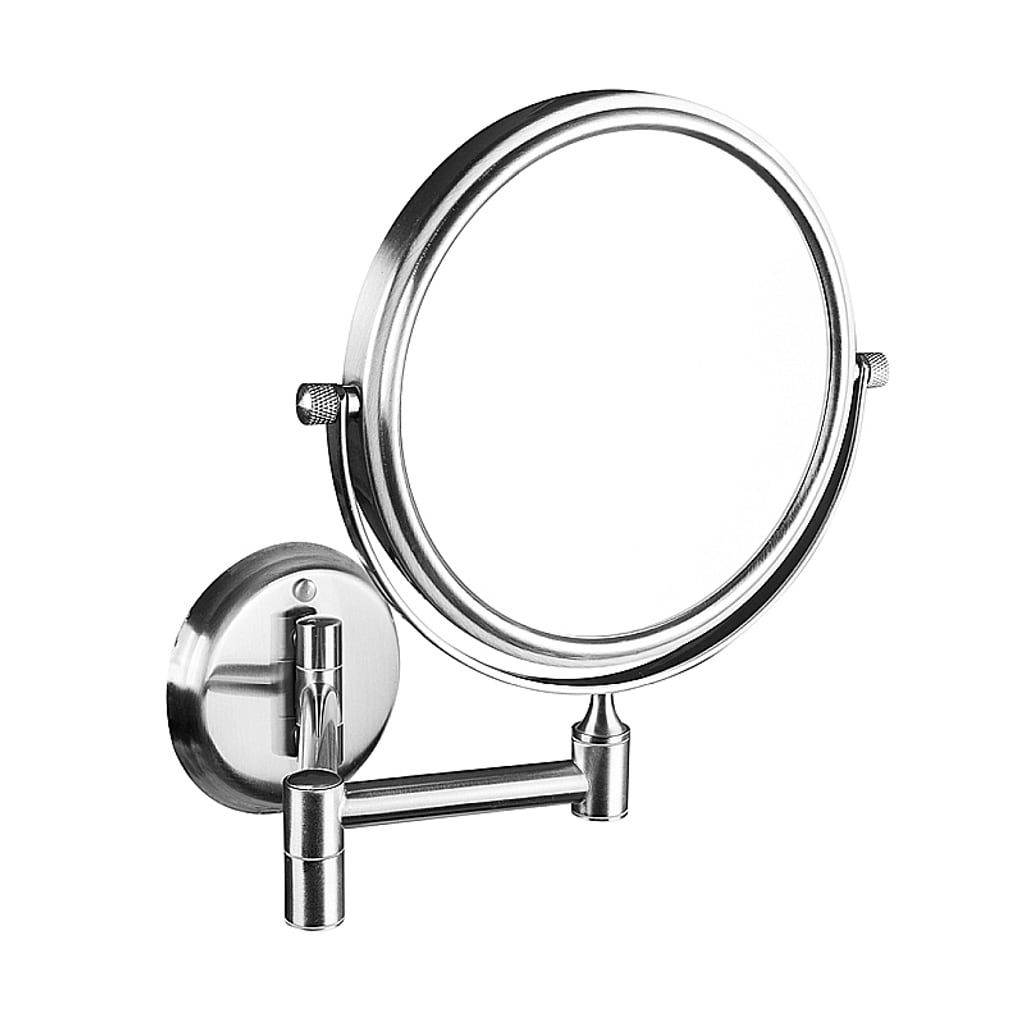 Brillantbad BEO Rasier- & Kosmetikspiegel Edelstahl matt 184x200x412 mm, &oslash;133 mm f&uuml;r Bad & WC >> zum Bohren 