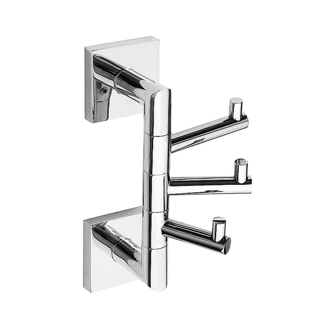 Brillantbad META Dreifachhaken Messing Chrom poliert 55x190x135 mm f&uuml;r Bad & K&uuml;che >> zum Bohren oder Kleben* 