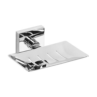 Brillantbad META Seifenhalter Messing Chrom poliert 129x55x110 mm für Bad & Küche >> zum Bohren oder Kleben* 