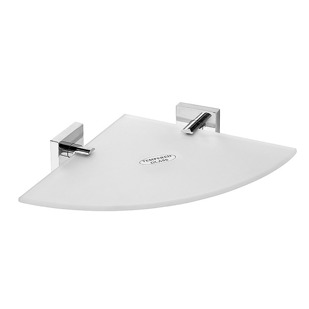 Brillantbad META Glasablage Eckmodell Messing Chrom poliert 255x55x255 mm für Bad & Küche >> zum Bohren