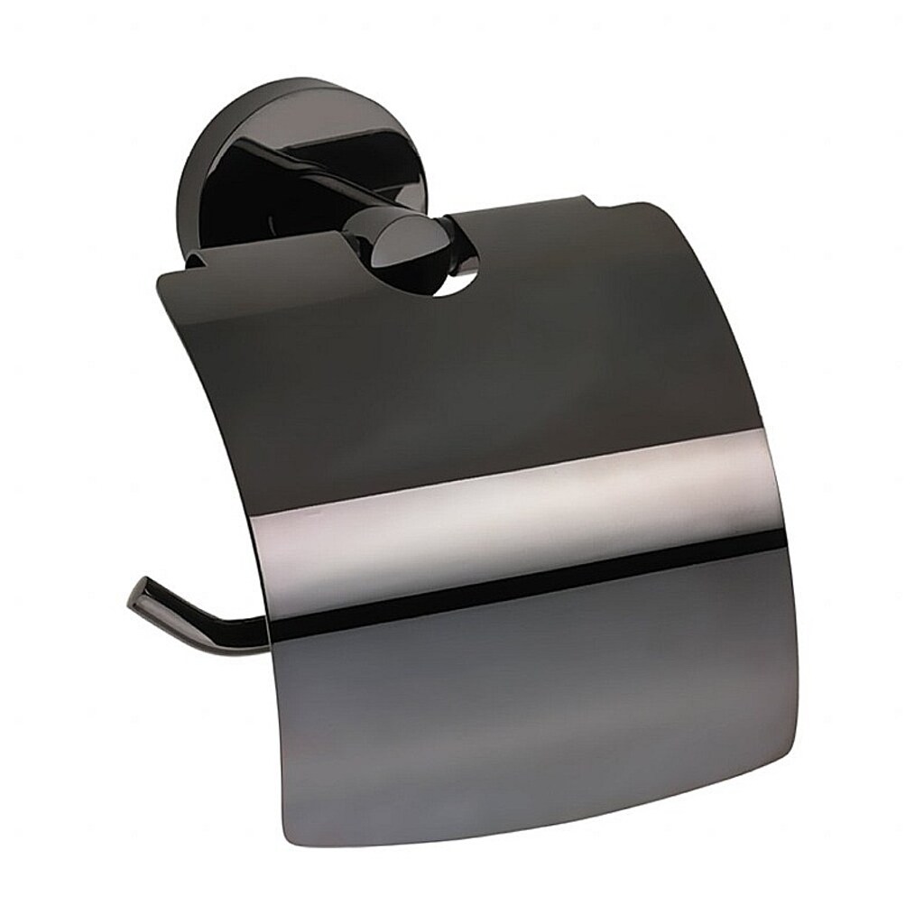 Brillantbad BEMATIT Papierrollenhalter mit Deckel Messing Metallic Grau poliert 140x155x80 mm f&uuml;r Bad & WC >> zum Bohren oder Kleben* 