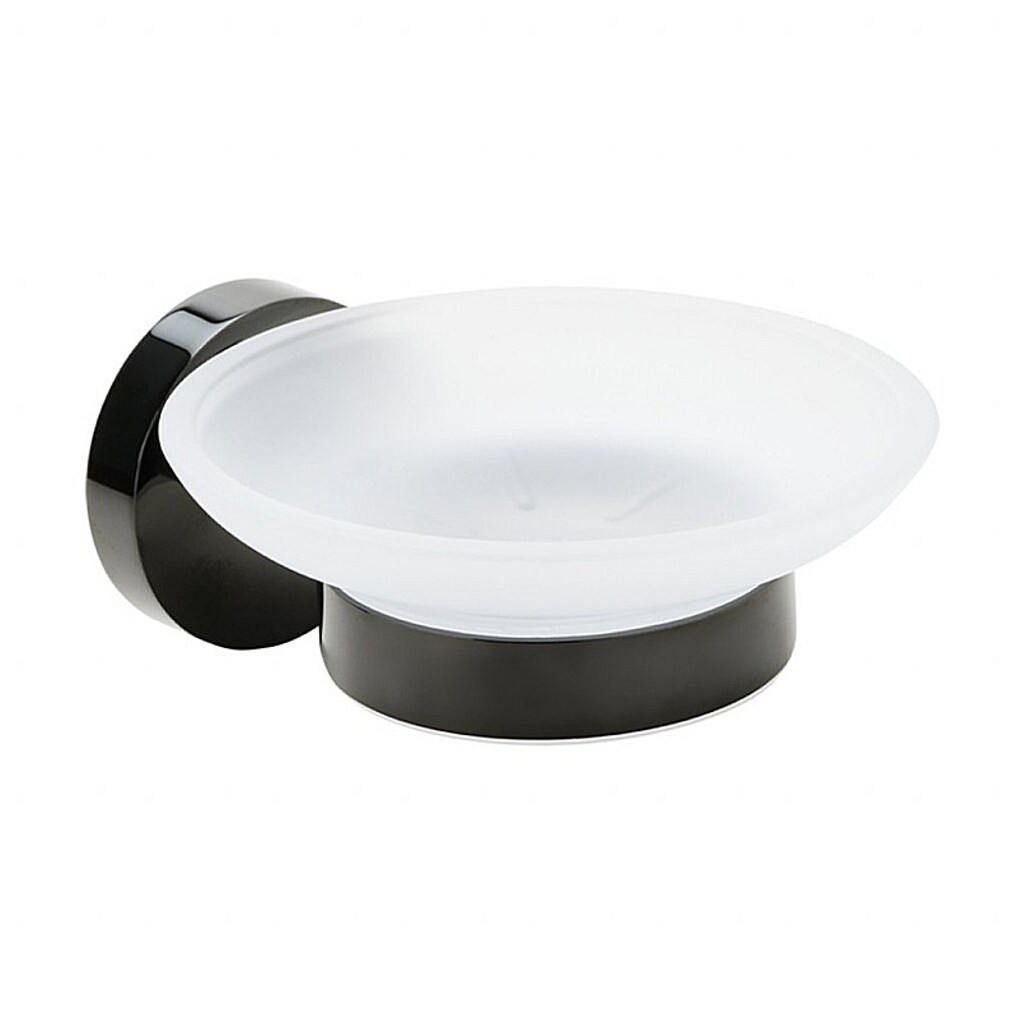 Brillantbad BEMATIT Seifenablage mit Glasschale Messing Metallic Grau poliert Milchglas 110x55x105 mm für Bad & Küche >> zum Bohren oder Kleben*