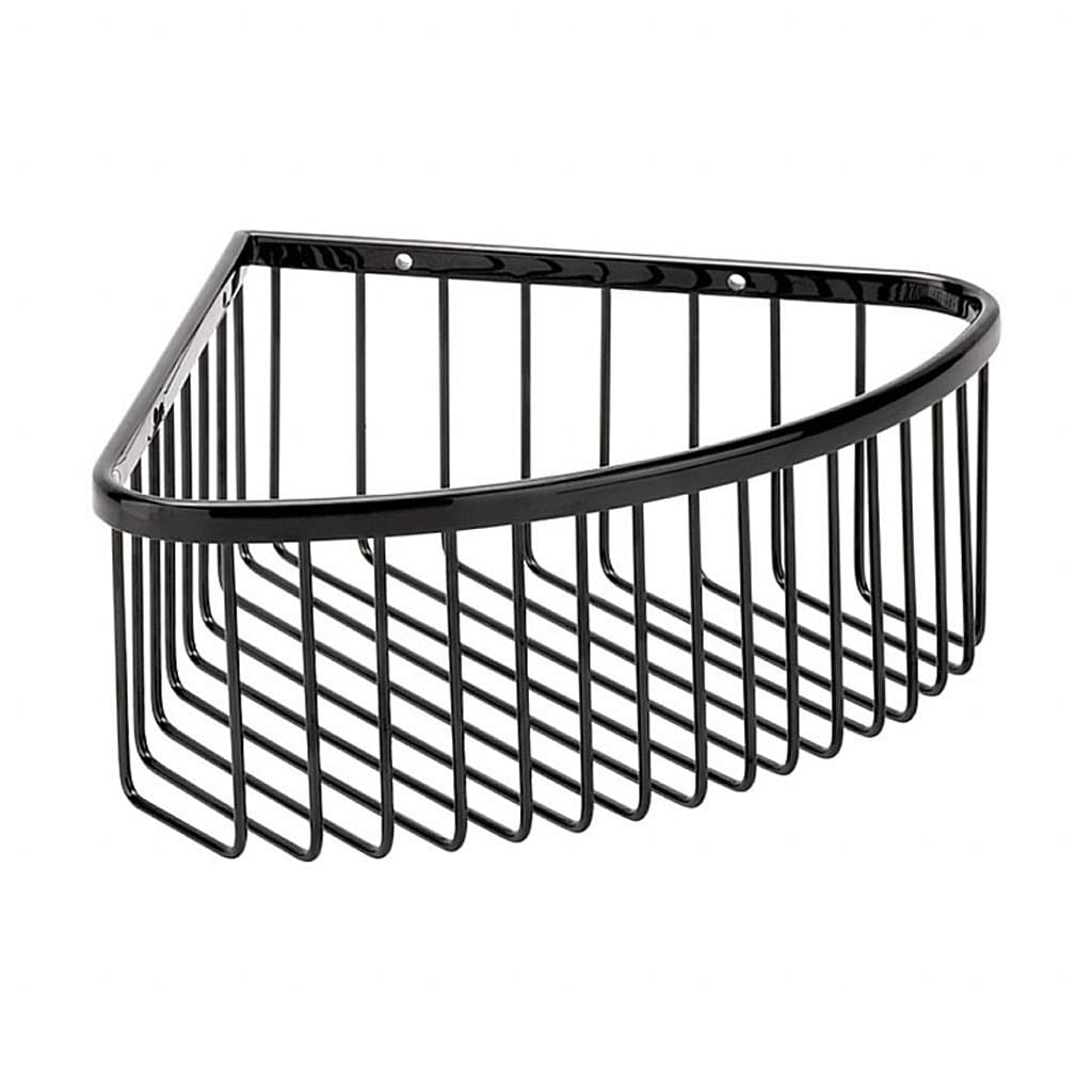 Brillantbad BEMATIT Eckseifenkorb Messing Metallic Grau poliert 265x90x205 mm f&uuml;r Bad & K&uuml;che >> zum Bohren 