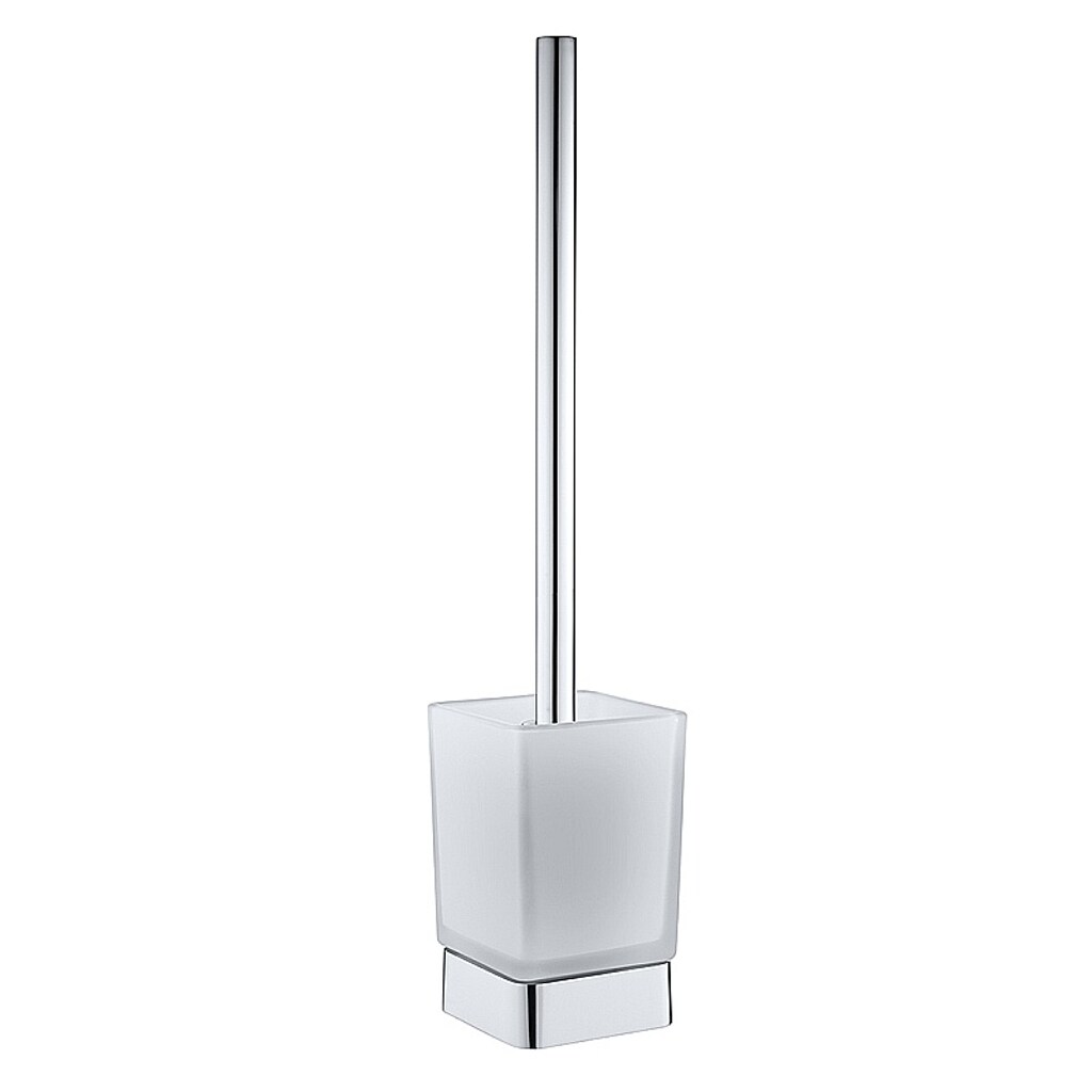 Brillantbad BOLO WC-B&uuml;rstengarnitur h&auml;ngend Messing Glas Chrom poliert 83x390x93 mm f&uuml;r Bad & WC >> zum Bohren 