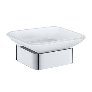 Brillantbad BOLO Seifenablage mit Glasschale Messing Glas Chrom poliert 104x45x93 mm für Bad & Küche >> zum Bohren 