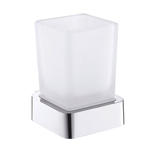 Brillantbad BOLO Zahnbürstenhalter Messing Glas Chrom poliert 75x101x91 mm für Bad & WC >> zum Bohren 