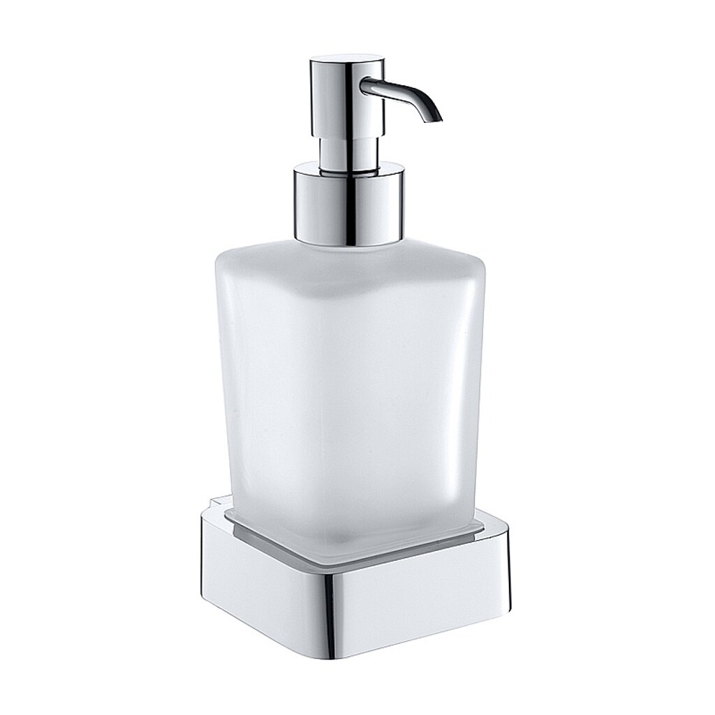 Brillantbad BOLO Glasseifenspender Messing Glas Chrom poliert 75x170x91 mm, 250 ml f&uuml;r Bad & K&uuml;che >> zum Bohren 