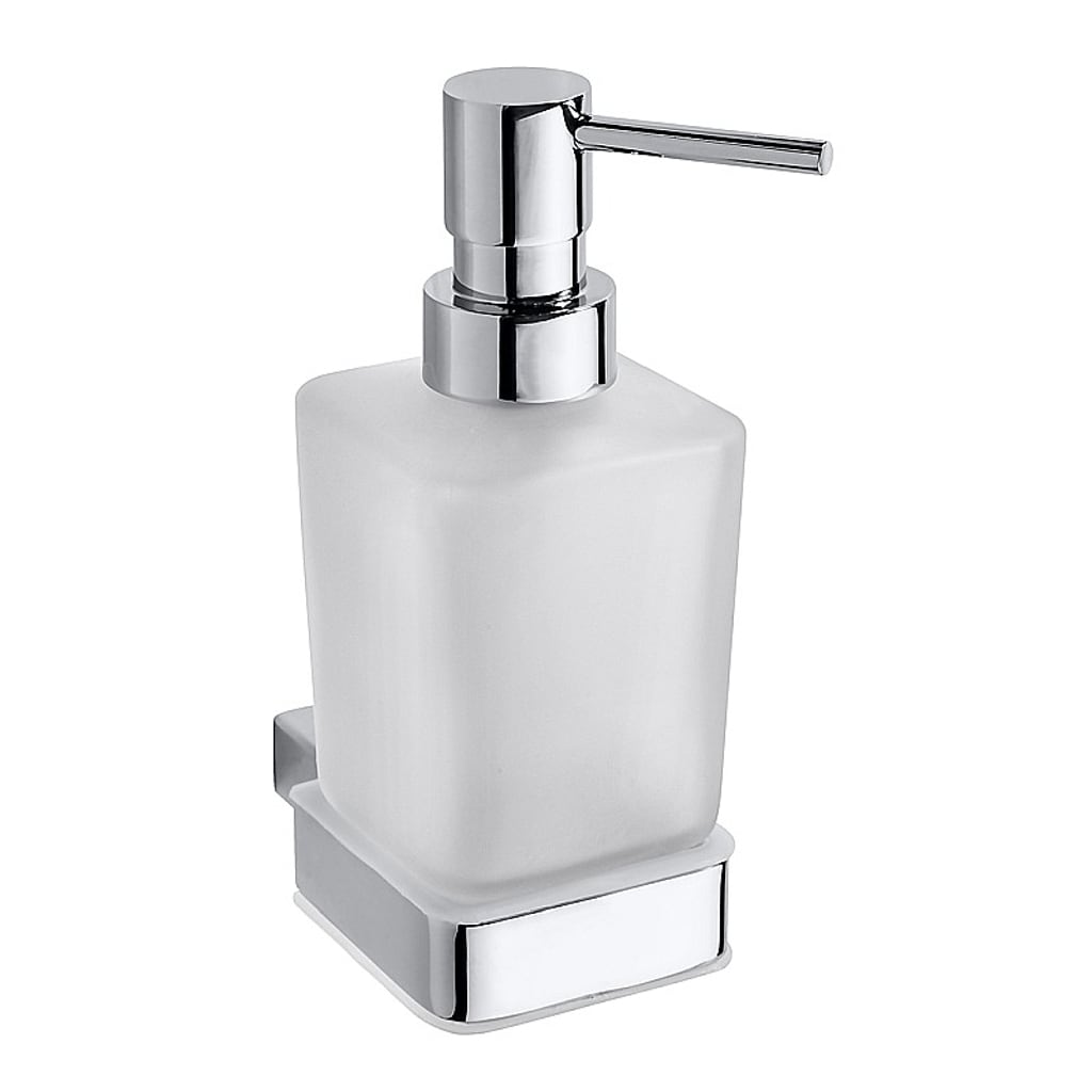 Brillantbad BIA Glasseifenspender Messing Glas Chrom 65x150x120 mm, 250 ml f&uuml;r Bad & K&uuml;che >> zum Bohren 