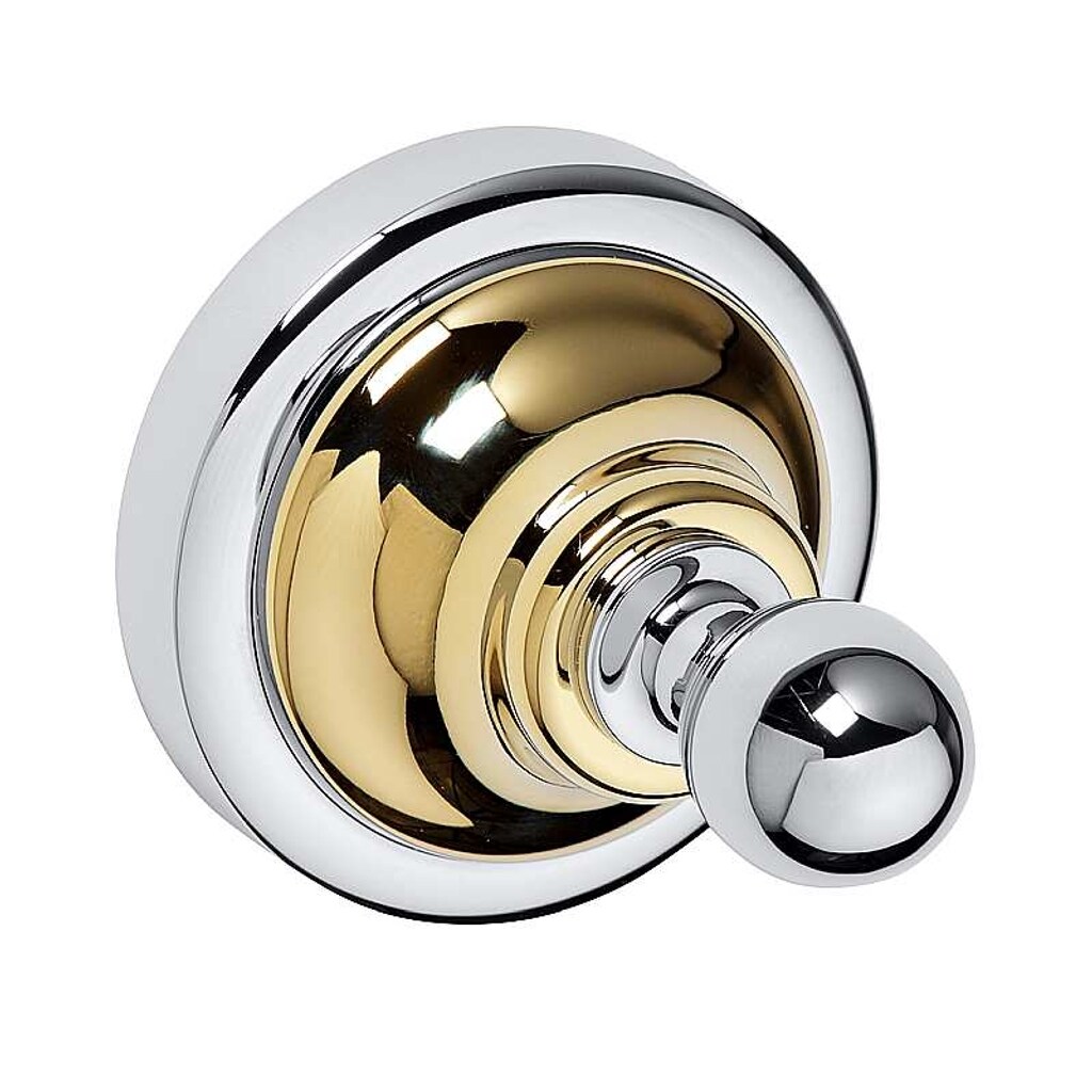 Brillantbad BETRO GOLD Kleiderhaken Messing Gold Chrom 65x65x65 mm f&uuml;r Bad & K&uuml;che >> zum Bohren 