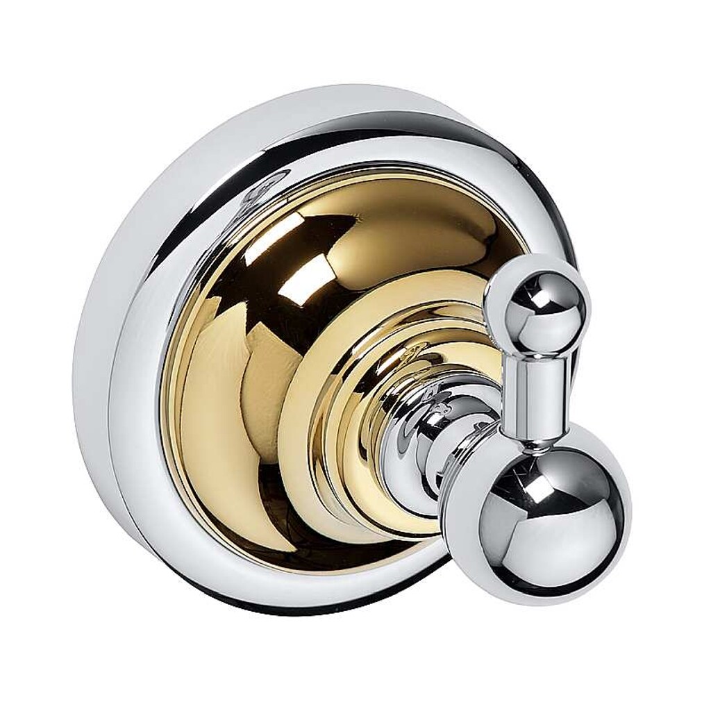Brillantbad BETRO GOLD Kleiderhaken Messing Gold Chrom 65x65x65 mm f&uuml;r Bad & K&uuml;che >> zum Bohren 
