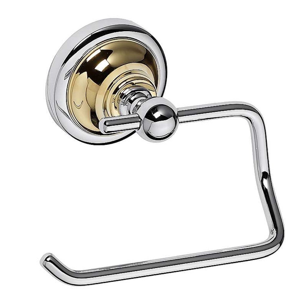 Brillantbad BETRO GOLD Papierrollenhalter ohne Deckel Messing Gold Chrom 135x100x90 mm f&uuml;r Bad & WC >> zum Bohren 