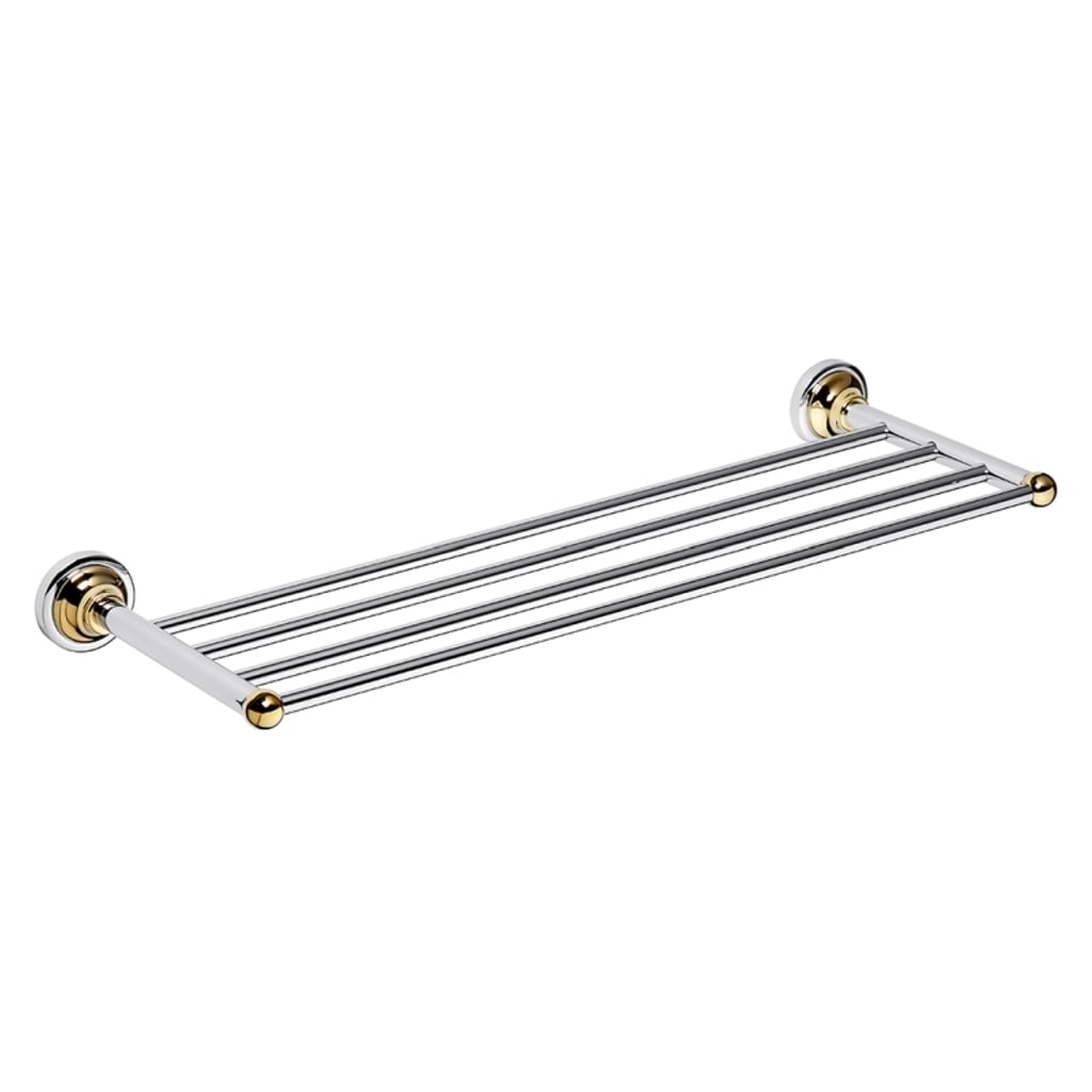 Brillantbad BETRO GOLD Handtuchhalter Messing Gold Chrom 665x65x225 mm f&uuml;r Bad & WC >> zum Bohren 