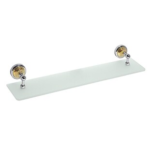 Brillantbad BETRO GOLD Glasablage Messing Gold Chrom Glas 600x87x120 mm für Bad & WC >> zum Bohren 