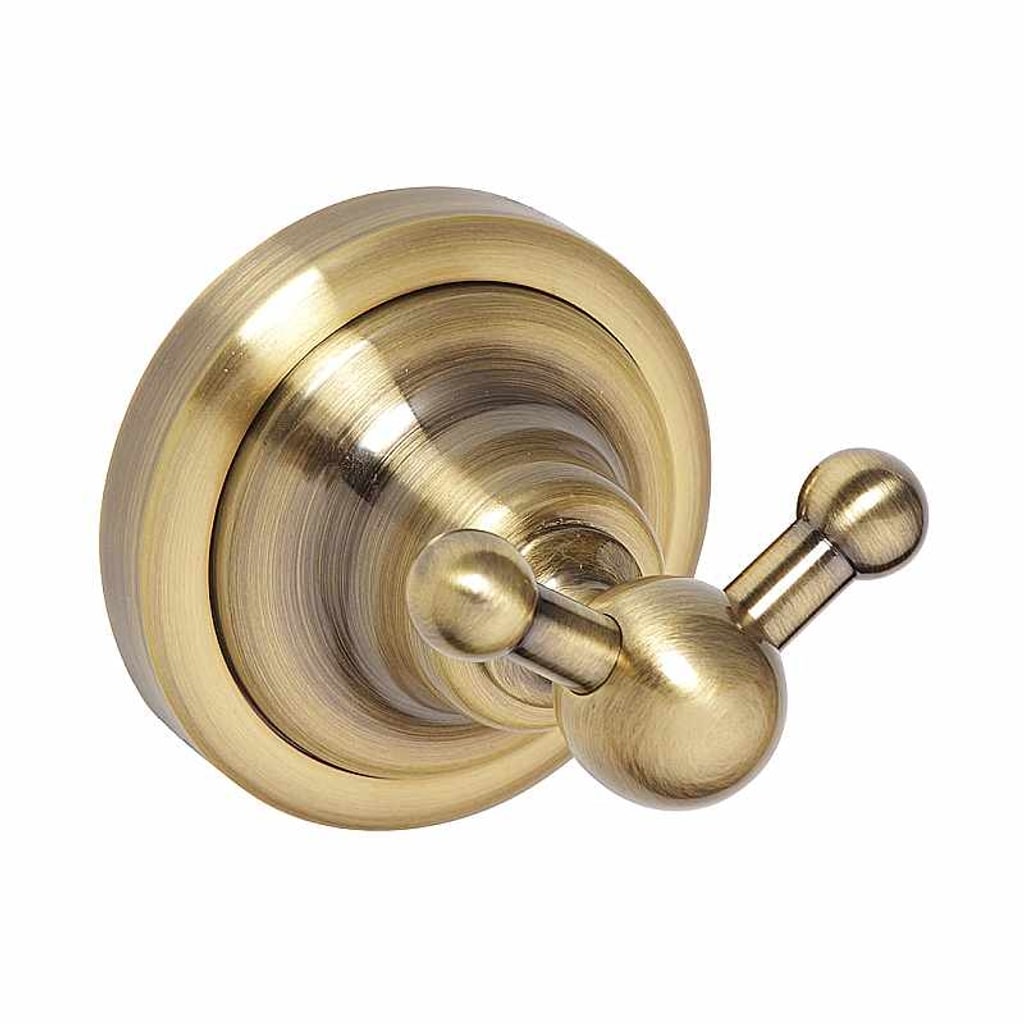 Brillantbad BETRO BRONZE Doppelkleiderhaken Messing Bronze 65x65x65 mm f&uuml;r Bad & K&uuml;che >> zum Bohren 