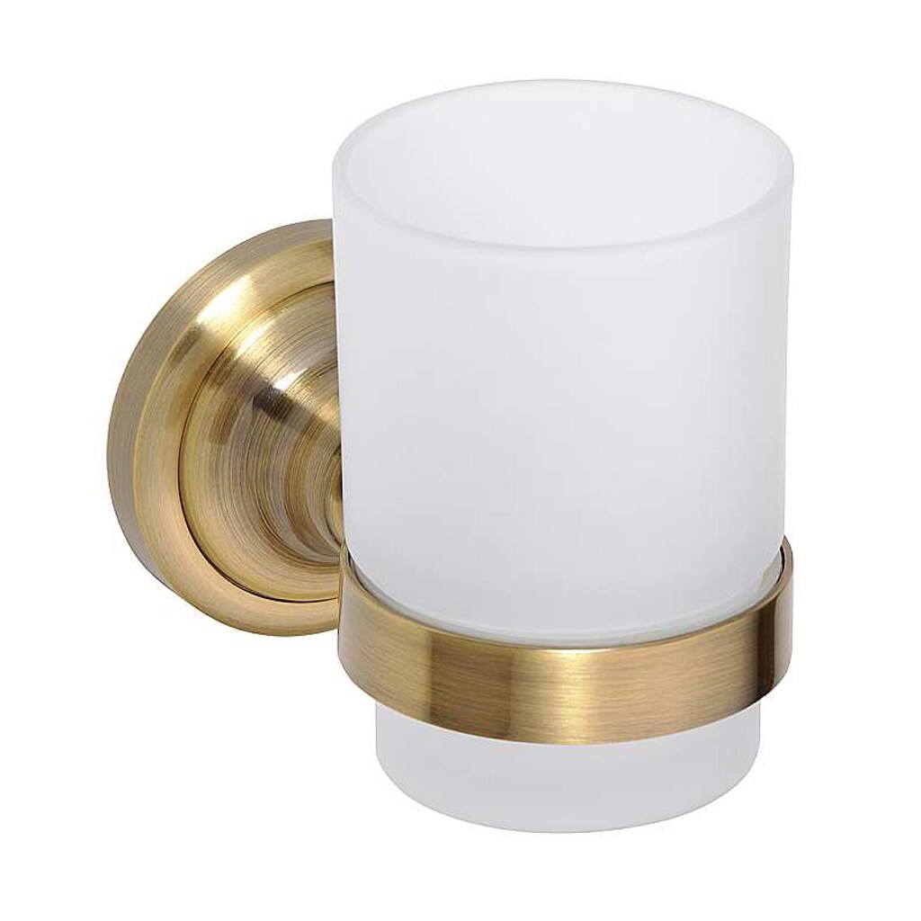Brillantbad BETRO BRONZE Glashalter mit Glas Messing Glas Bronze 70x95x115 mm f&uuml;r Bad & WC >> zum Bohren 