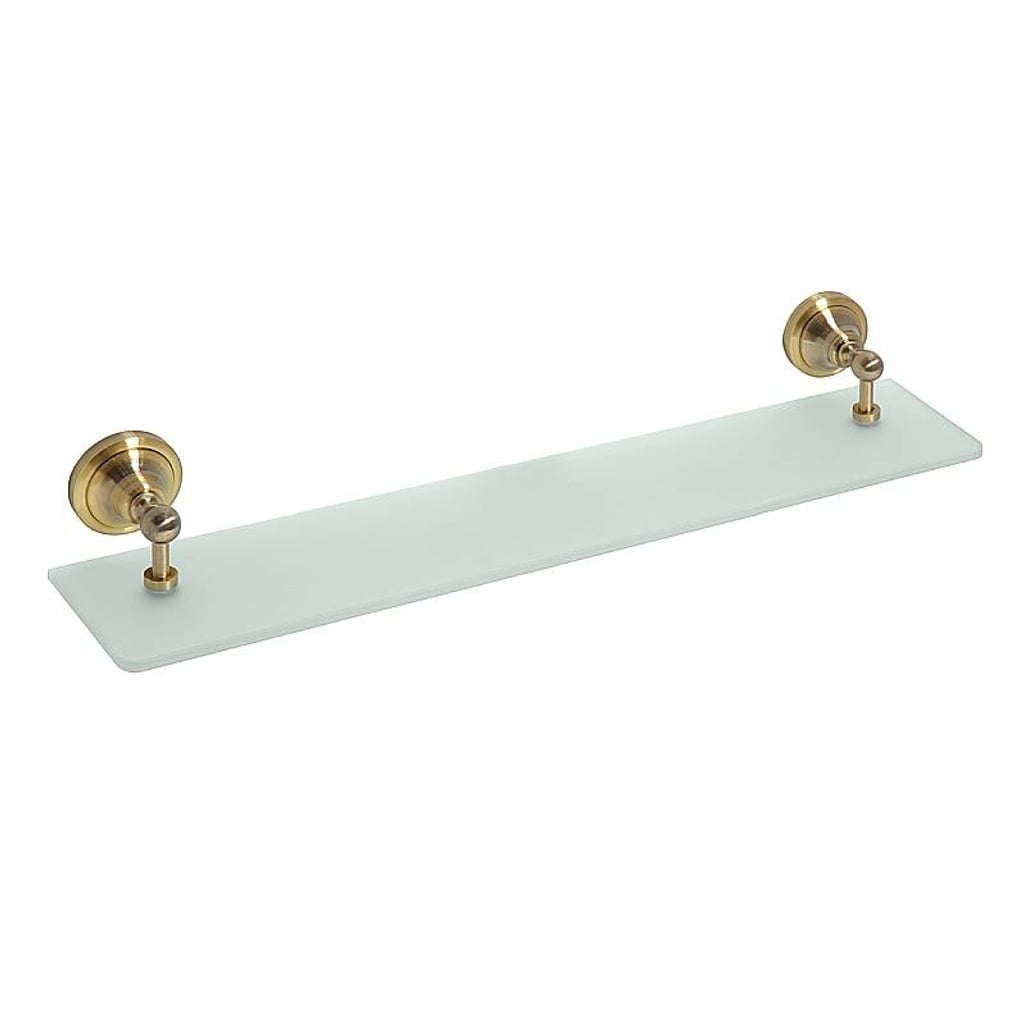 Brillantbad BETRO BRONZE Glasablage Messing Glas Bronze 600x87x120 mm f&uuml;r Bad & K&uuml;che >> zum Bohren 