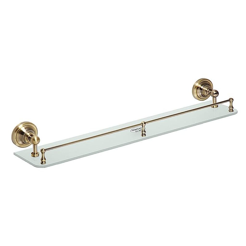 Brillantbad BETRO BRONZE Glasablage Messing Glas Bronze 600x90x125 mm f&uuml;r Bad & K&uuml;che >> zum Bohren 