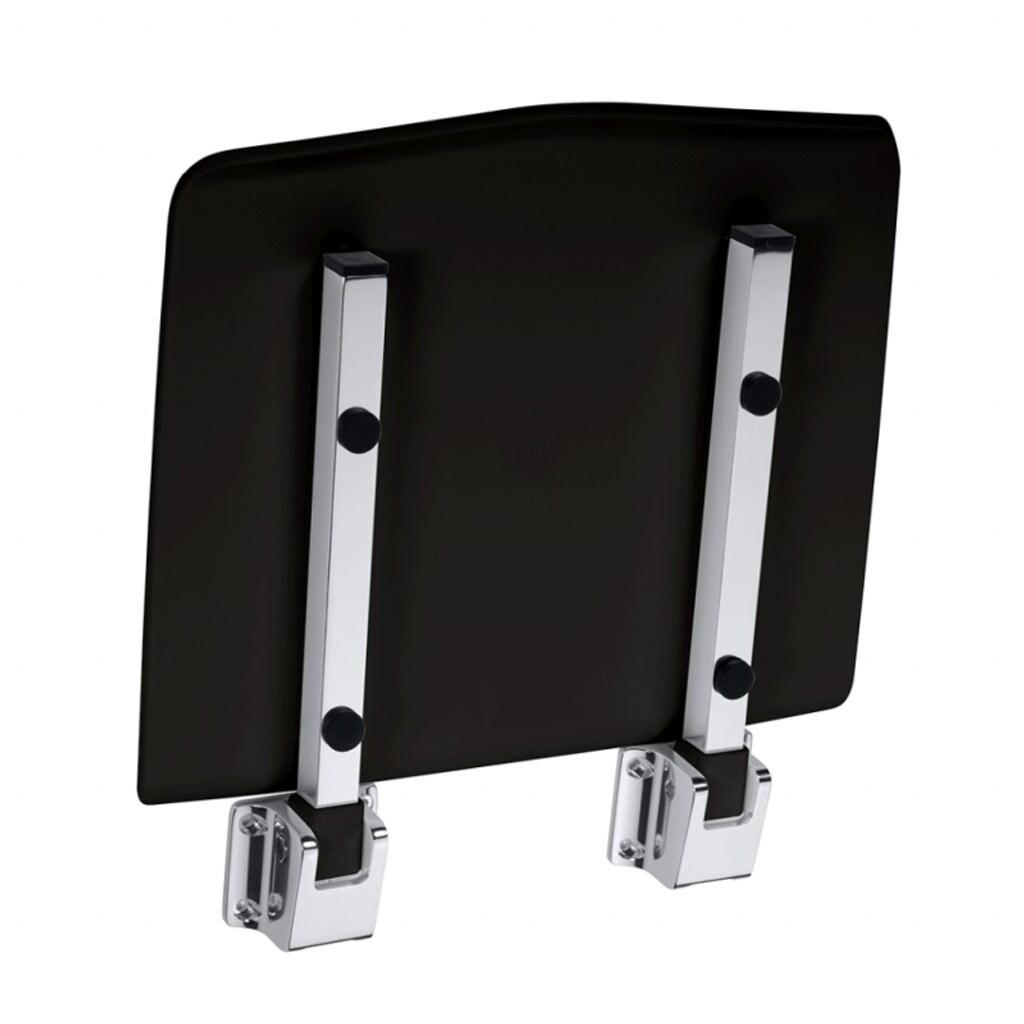 Brillantbad BELP Duschklappsitz Edelstahl poliert Kunststoff Schwarz 350x70x335 mm, 120 kg Traglast f&uuml;r Bad & WC >> zum Bohren 