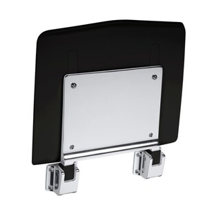 Brillantbad BELP Duschklappsitz Edelstahl poliert Kunststoff Schwarz 350x70x340 mm, 120 kg Traglast für Bad & WC >> zum Bohren 