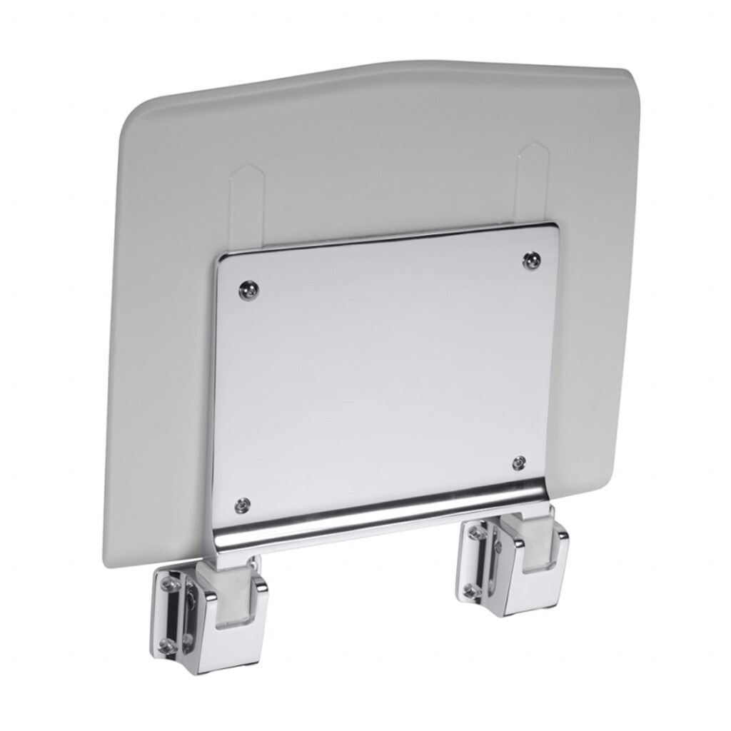 Brillantbad BELP Duschklappsitz Edelstahl poliert Kunststoff Wei&szlig; 350x70x340 mm, 120 kg Traglast f&uuml;r Bad & WC >> zum Bohren 