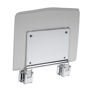 Brillantbad BELP Duschklappsitz Edelstahl poliert Kunststoff Weiß 350x70x340 mm, 120 kg Traglast für Bad & WC >> zum Bohren 