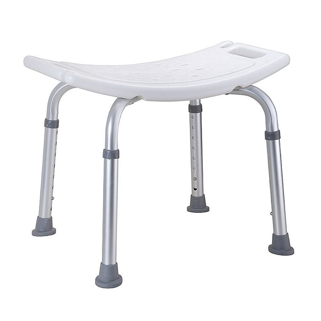 Brillantbad BELP Duschsitz Aluminium matt Kunststoff Wei&szlig; 510x390-570x410 mm, 120 kg Traglast f&uuml;r Bad & WC >> Freistehend anwendbar 