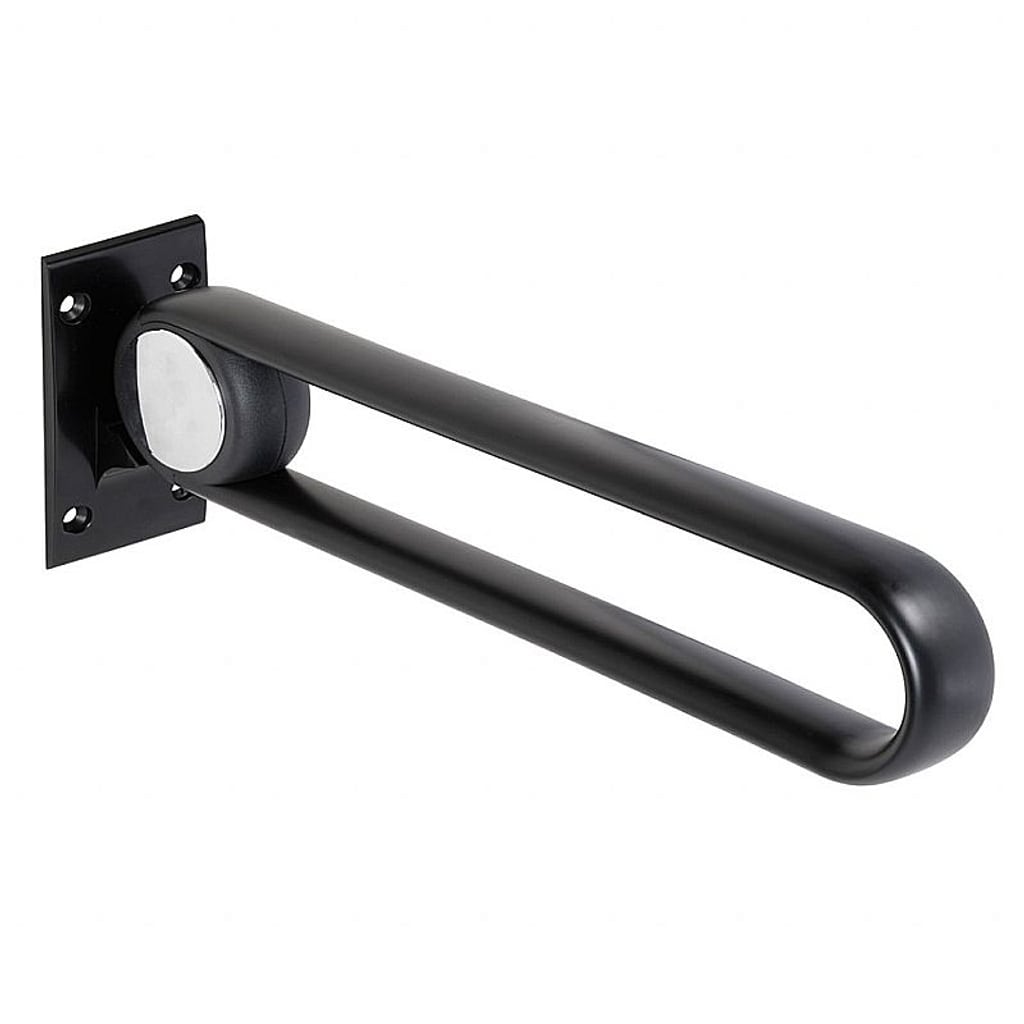 Brillantbad BELP Klappgriff in U-Form Aluminium Schwarz 100x210x620 mm, 120 kg Traglast f&uuml;r Bad & WC >> zum Bohren 