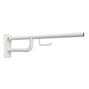 Brillantbad BELP Stützklappgriff mit Toilettenpapierhalter Eisen Weiß 100x250x760 mm, 120 kg Traglast für Bad & WC >> zum Bohren 