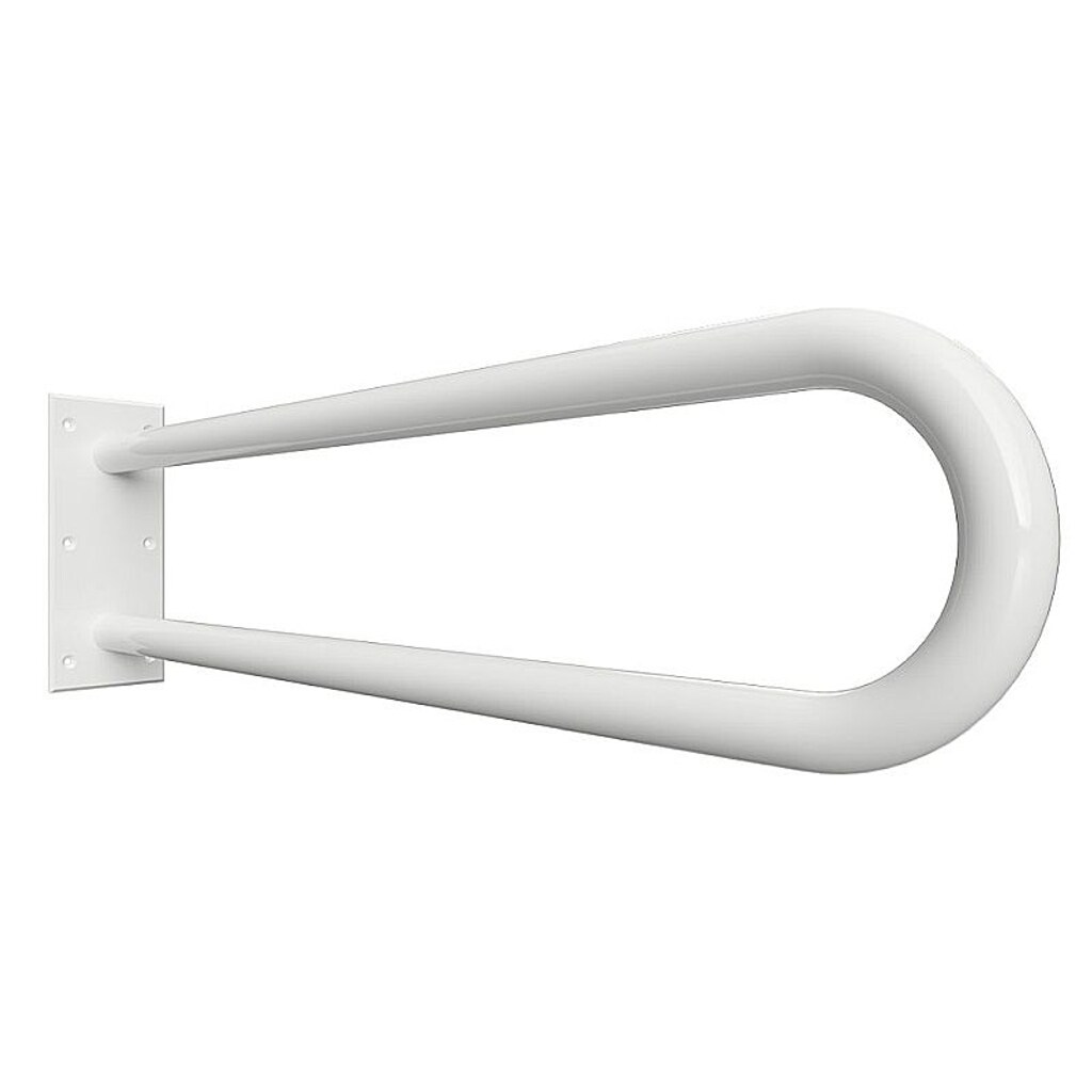 Brillantbad BELP St&uuml;tzgriff in U-Form Eisen Wei&szlig; 100x250x766 mm, 120 kg Traglast f&uuml;r Bad & WC >> zum Bohren 