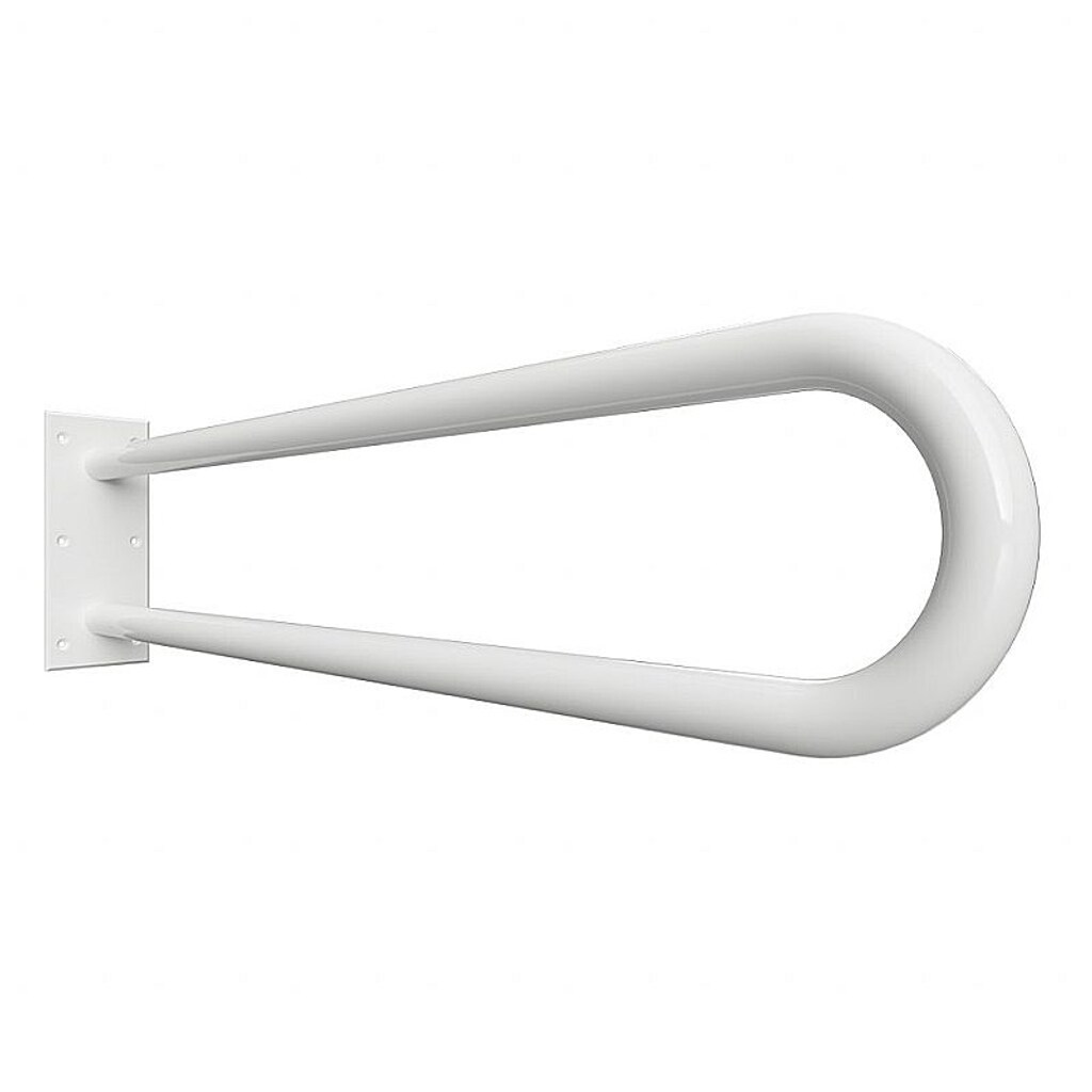 Brillantbad BELP St&uuml;tzgriff in U-Form Eisen Wei&szlig; 100x250x866 mm, 120 kg Traglast f&uuml;r Bad & WC >> zum Bohren 