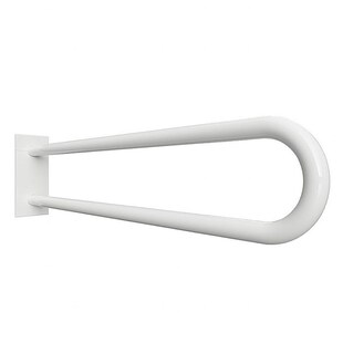 Brillantbad BELP Stützgriff in U-Form Eisen Weiß mit Abdeckung 103x253x916 mm, 120 kg Traglast für Bad & WC >> zum Bohren 