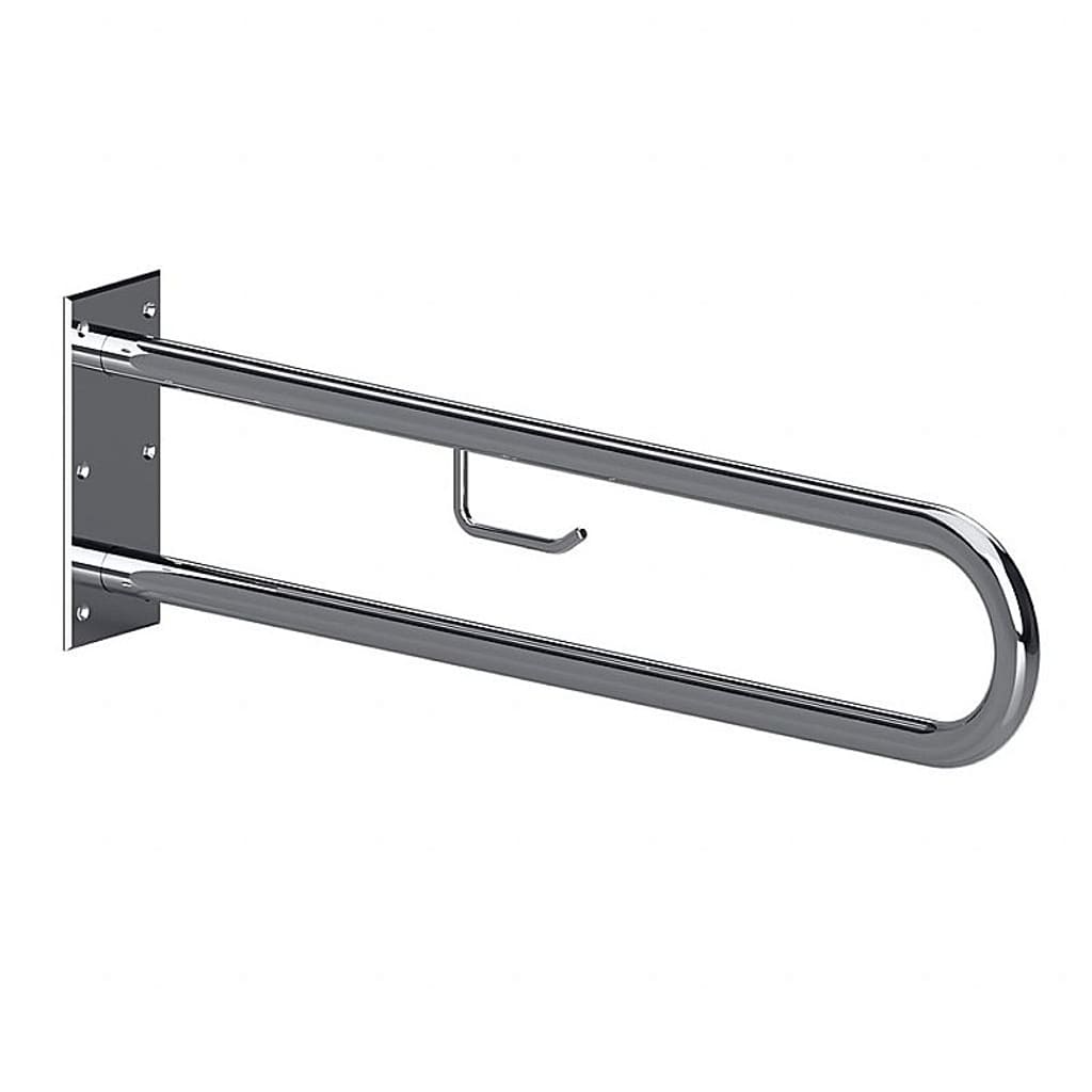 Brillantbad BELP St&uuml;tzgriff in U-Form mit Toilettenpapierhalter Edelstahl poliert 100x250x916 mm, 120 kg Traglast f&uuml;r Bad & WC >> zum Bohren 