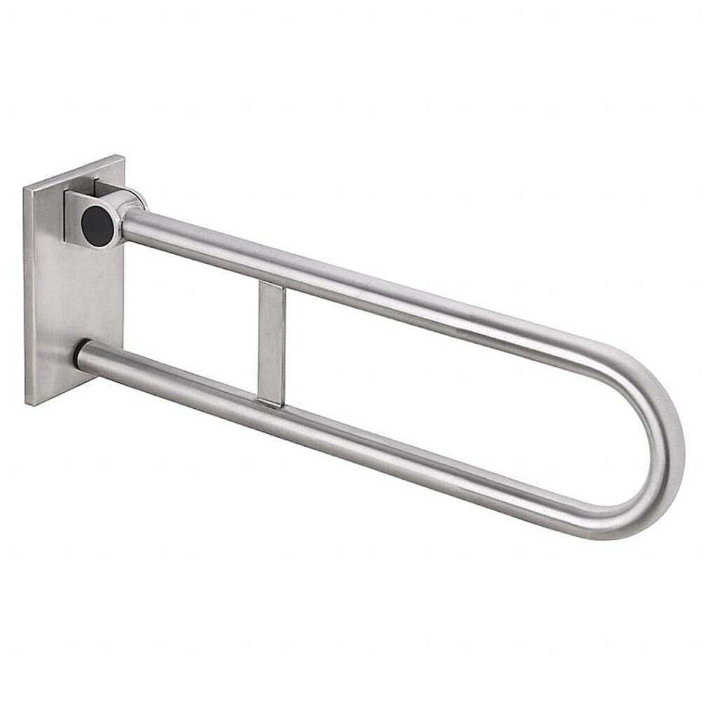 Brillantbad BELP St&uuml;tzklappgriff in U-Form abnehmbar Edelstahl geb&uuml;rstet mit Abdeckung 120x225x616 mm, 120 kg Traglast f&uuml;r Bad & WC >> zum Bohren 