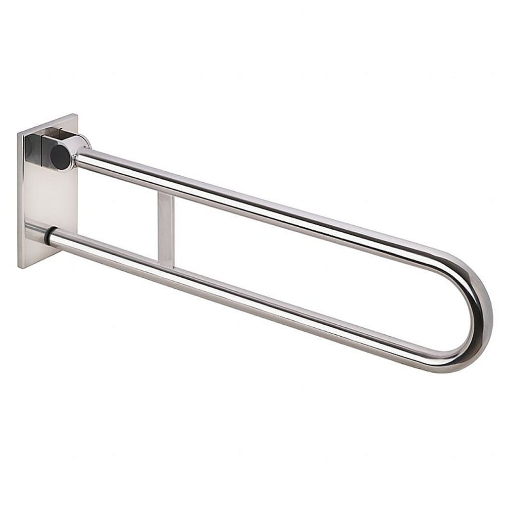 Brillantbad BELP St&uuml;tzklappgriff in U-Form abnehmbar Edelstahl poliert mit Abdeckung 120x225x829 mm, 120 kg Traglast f&uuml;r Bad & WC >> zum Bohren 