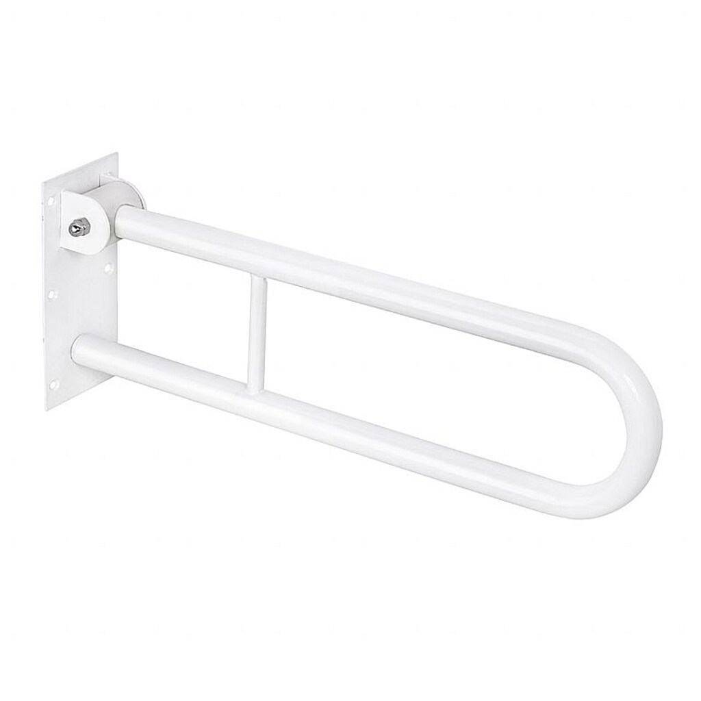 Brillantbad BELP St&uuml;tzklappgriff in U-Form Eisen Wei&szlig; 100x250x616 mm, 120 kg Traglast f&uuml;r Bad & WC >> zum Bohren 