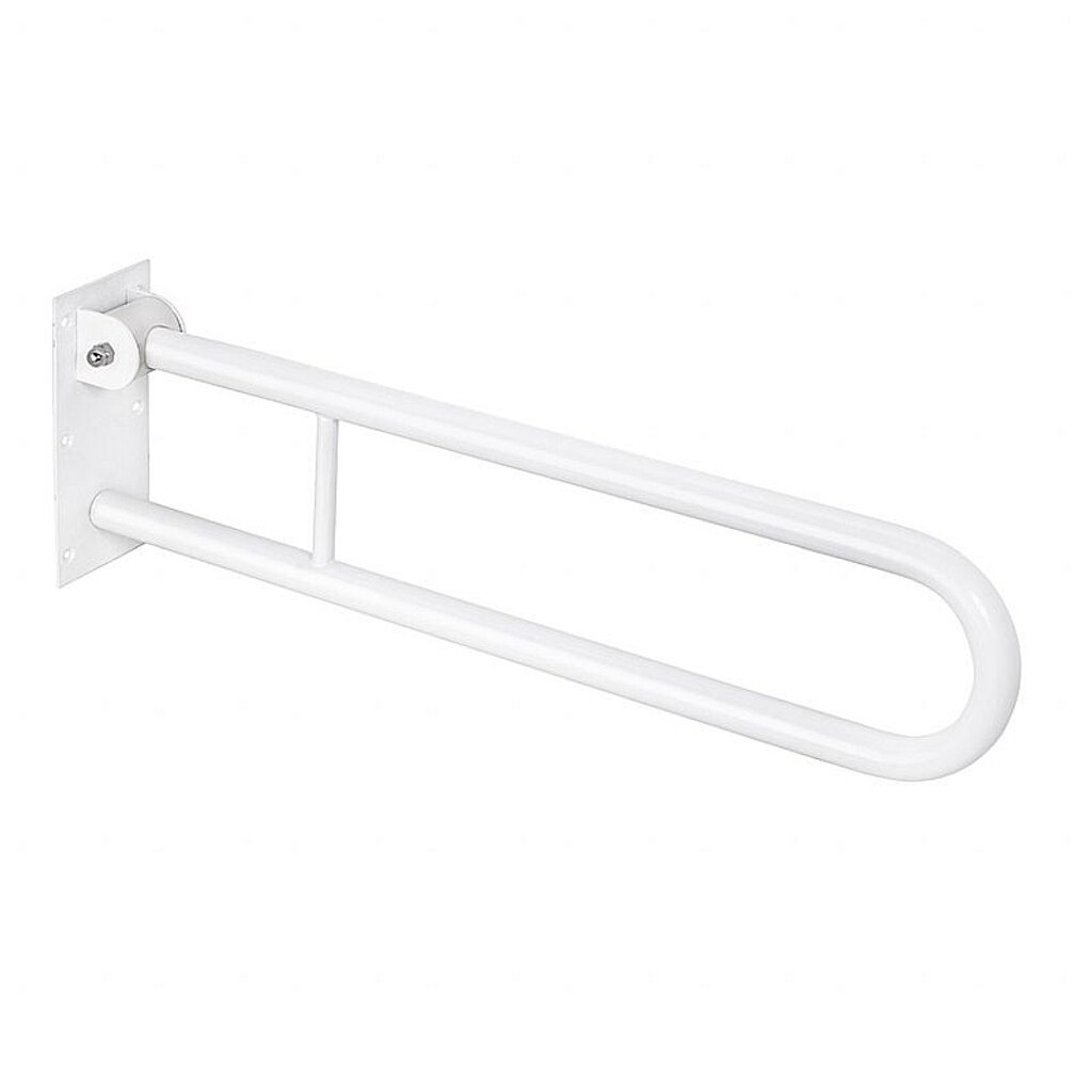 Brillantbad BELP St&uuml;tzklappgriff in U-Form Eisen Wei&szlig; 100x250x829 mm, 120 kg Traglast f&uuml;r Bad & WC >> zum Bohren 