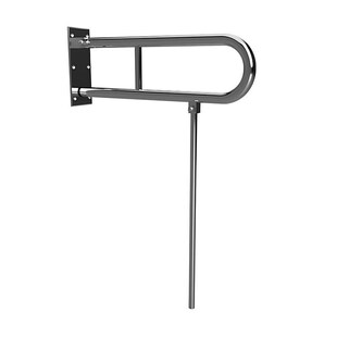 Brillantbad BELP Stützklappgriff in U-Form mit Standfuß Edelstahl poliert 100x800x616 mm, 120 kg Traglast für Bad & WC >> zum Bohren 