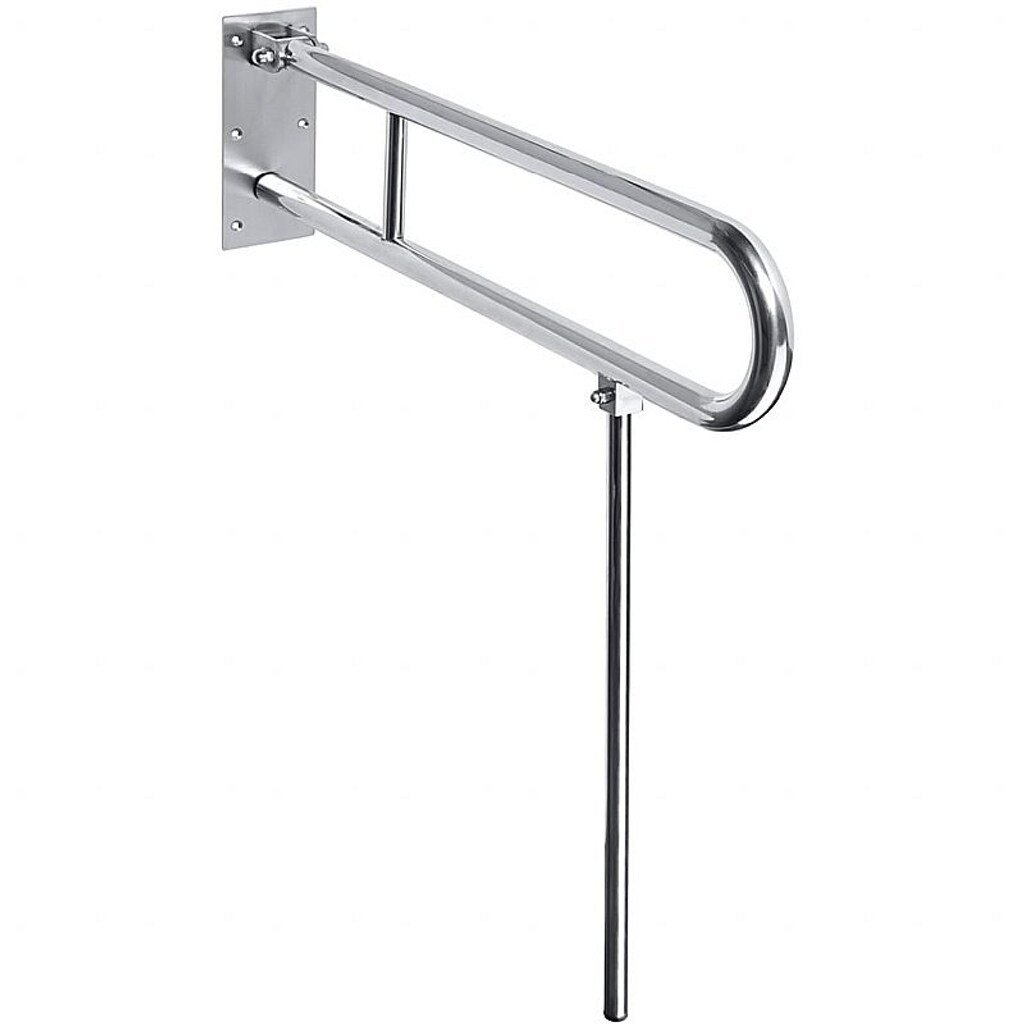 Brillantbad BELP St&uuml;tzklappgriff in U-Form mit Standfu&szlig; Edelstahl geb&uuml;rstet 100x800x616 mm, 120 kg Traglast f&uuml;r Bad & WC >> zum Bohren 