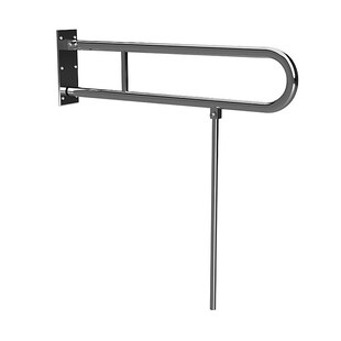 Brillantbad BELP Stützklappgriff in U-Form mit Standfuß Edelstahl poliert 100x800x829 mm, 120 kg Traglast für Bad & WC >> zum Bohren 
