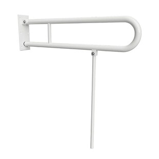 Brillantbad BELP Stützklappgriff in U-Form mit Standfuß Eisen Weiß 100x800x829 mm, 120 kg Traglast für Bad & WC >> zum Bohren 
