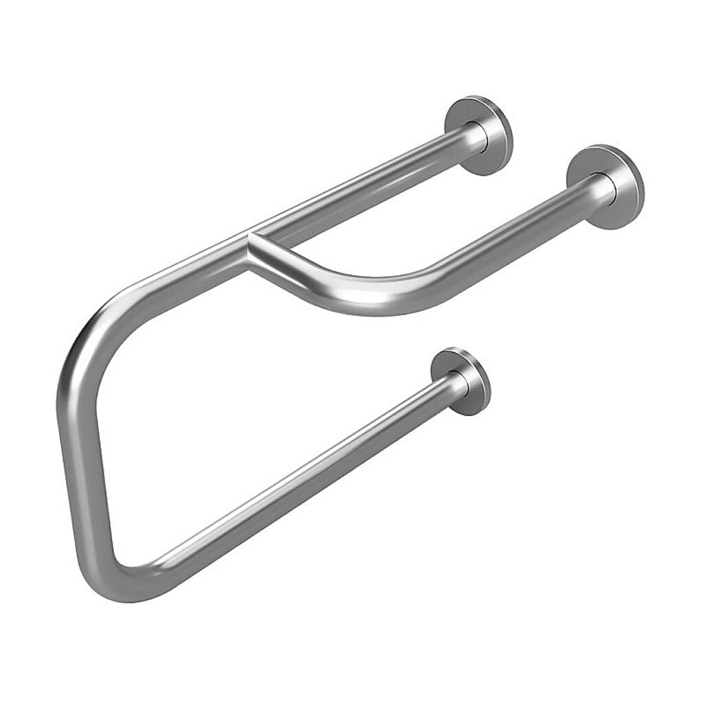 Brillantbad BELP St&uuml;tzgriff Rechts Edelstahl geb&uuml;rstet mit Abdeckung 235x380x516 mm, 120 kg Traglast f&uuml;r Bad & WC >> zum Bohren 