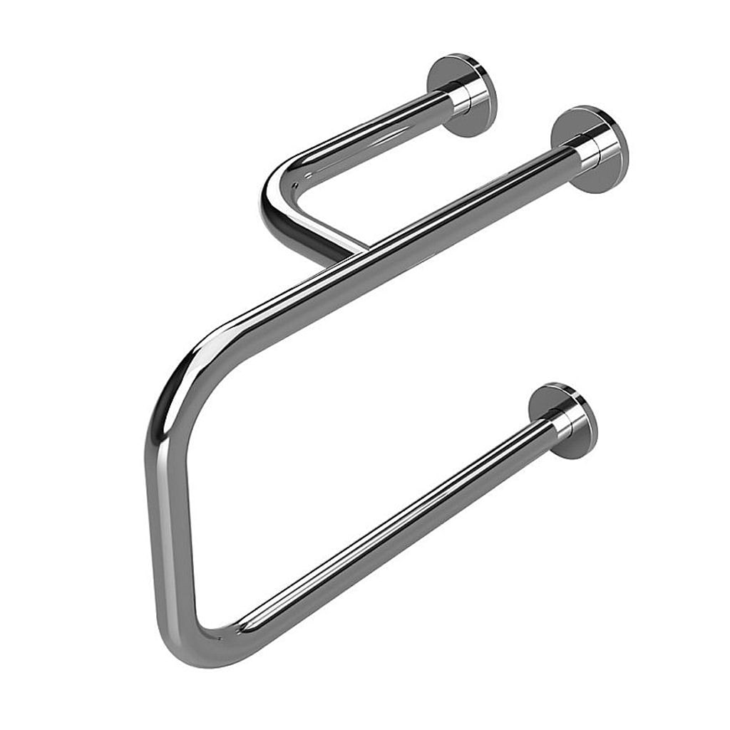 Brillantbad BELP St&uuml;tzgriff Links Edelstahl poliert mit Abdeckung 235x380x516 mm, 120 kg Traglast f&uuml;r Bad & WC >> zum Bohren 