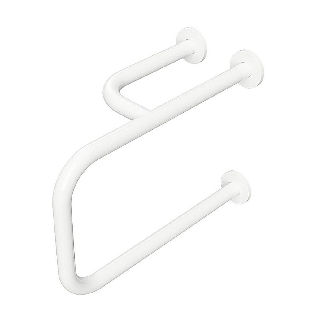 Brillantbad BELP St&uuml;tzgriff Links Eisen Wei&szlig; mit Abdeckung 235x380x516 mm, 120 kg Traglast f&uuml;r Bad & WC >> zum Bohren 