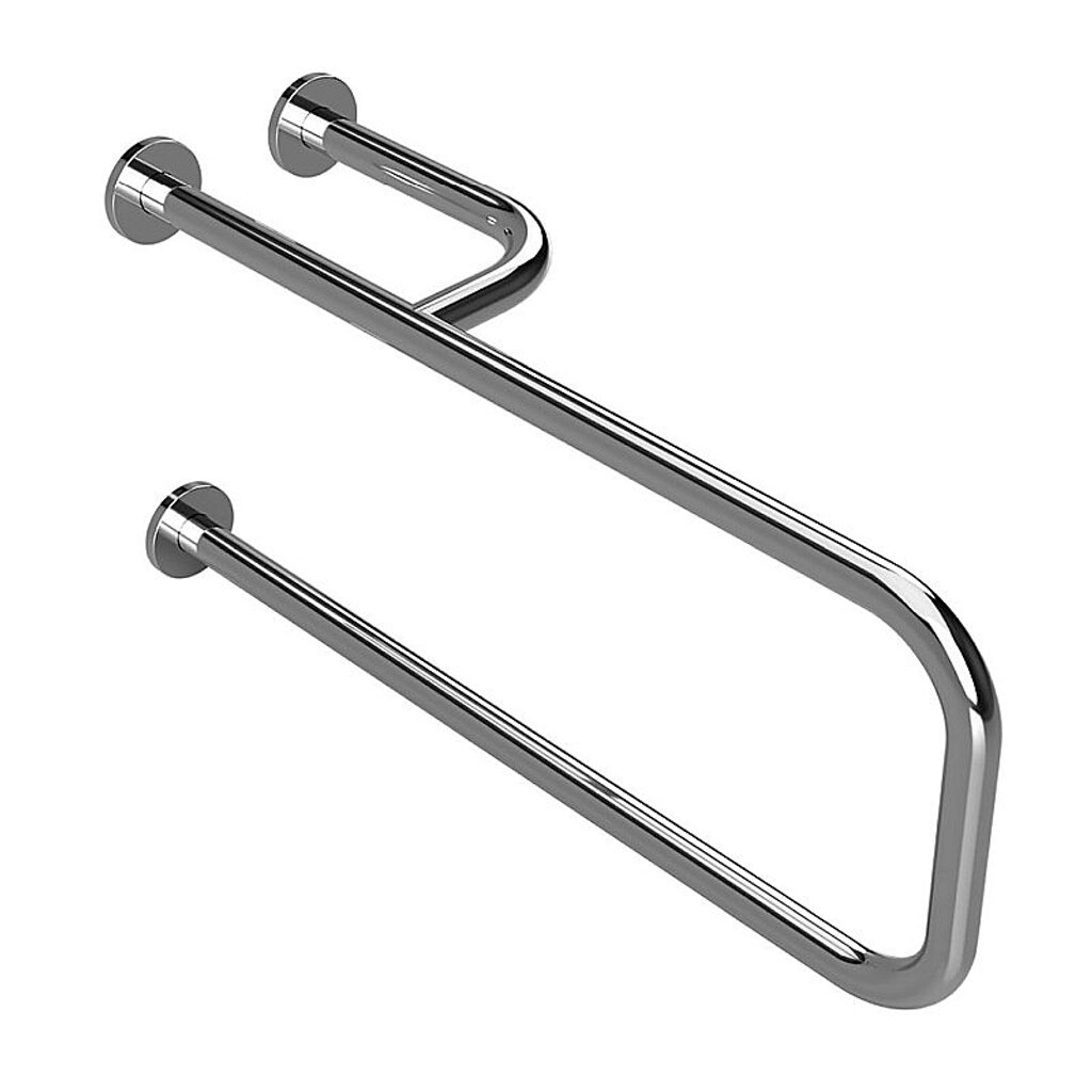 Brillantbad BELP St&uuml;tzgriff Rechts Edelstahl poliert mit Abdeckung 235x380x776 mm, 120 kg Traglast f&uuml;r Bad & WC >> zum Bohren 