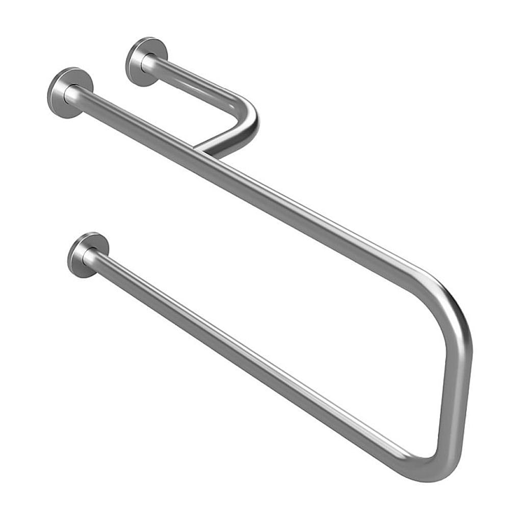 Brillantbad BELP St&uuml;tzgriff Rechts Edelstahl geb&uuml;rstet mit Abdeckung 235x380x776 mm, 120 kg Traglast f&uuml;r Bad & WC >> zum Bohren 