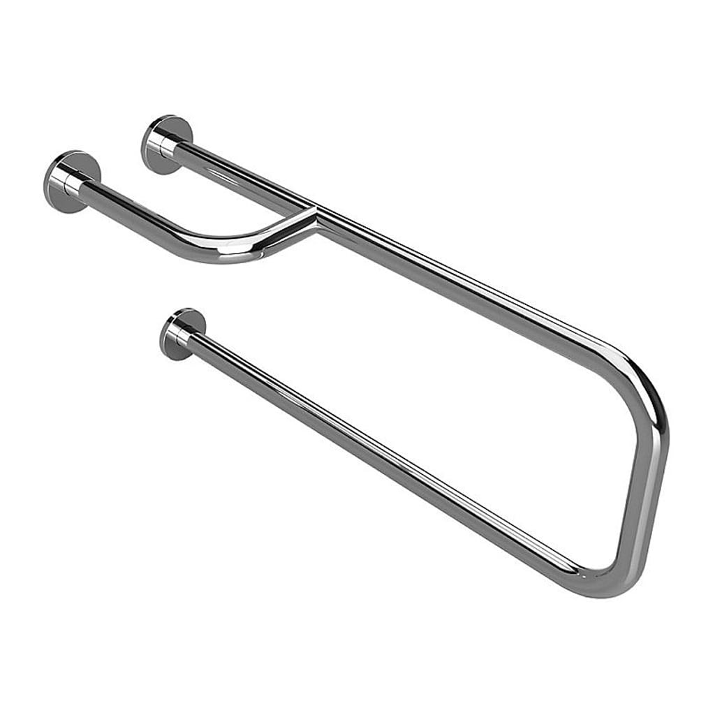 Brillantbad BELP St&uuml;tzgriff Links Edelstahl poliert mit Abdeckung 235x380x776 mm, 120 kg Traglast f&uuml;r Bad & WC >> zum Bohren 