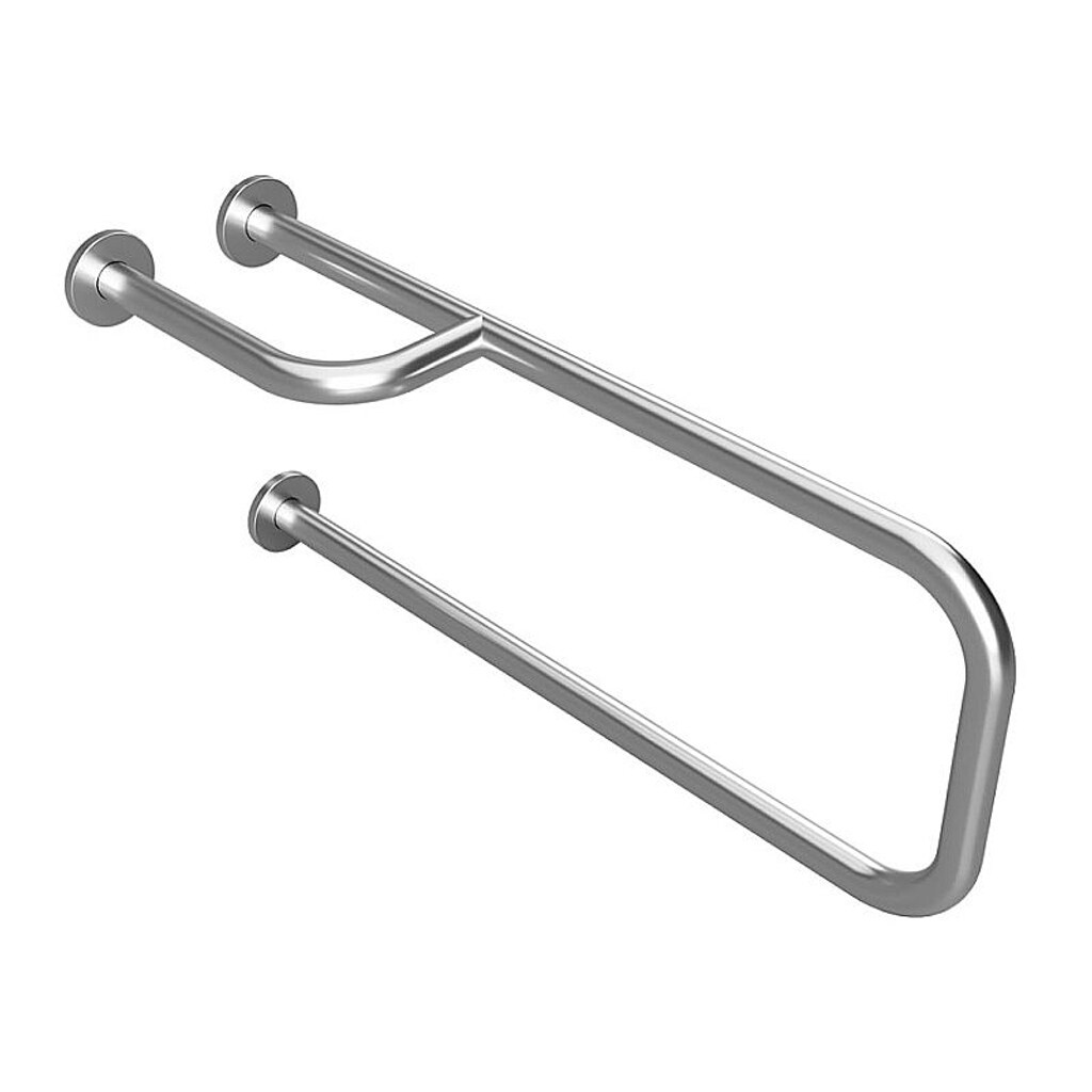 Brillantbad BELP St&uuml;tzgriff Links Edelstahl geb&uuml;rstet mit Abdeckung 235x380x776 mm, 120 kg Traglast f&uuml;r Bad & WC >> zum Bohren 