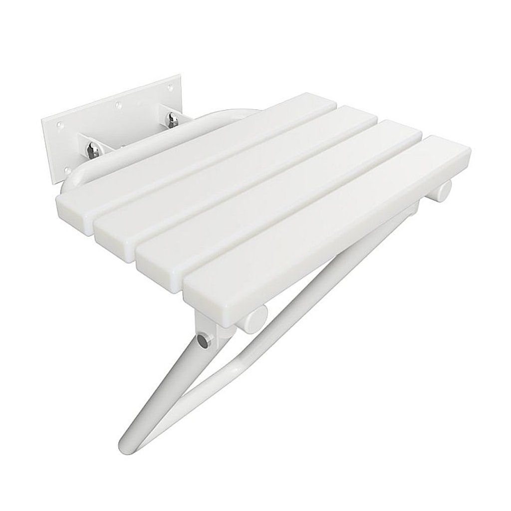 Brillantbad BELP Duschklappsitz Edelstahl Wei&szlig; Kunststoff 440x460x450 mm, 200 kg Traglast f&uuml;r Bad & WC >> zum Bohren 