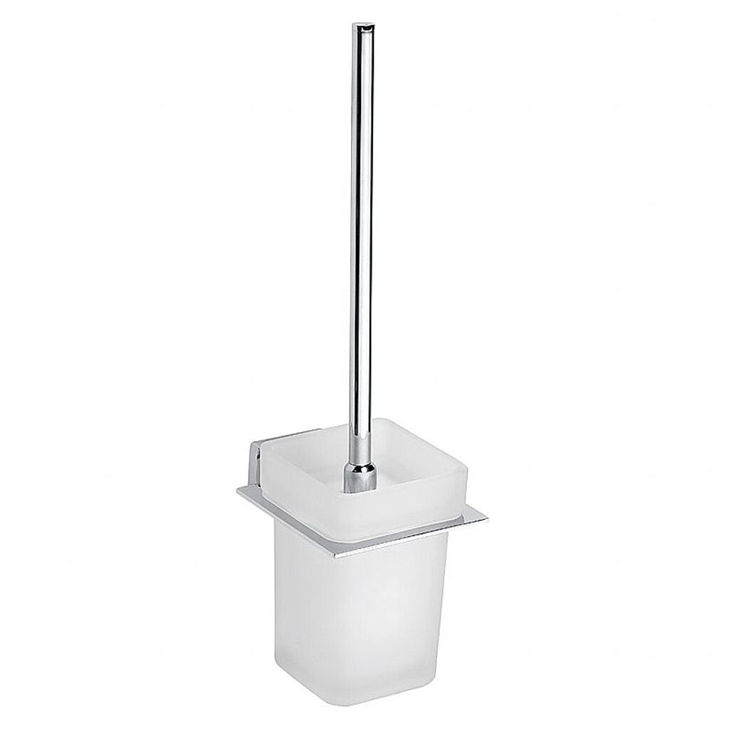 Brillantbad BIKI WC-B&uuml;rstengarnitur Chrom Glas poliert 105x375x135 mm f&uuml;r Bad & WC >> zum Bohren 